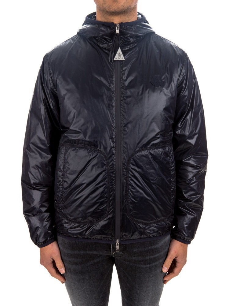 MONCLER Genius 1952 Laufen navy blue lightweight hooded down puffer jacket 5 2XL