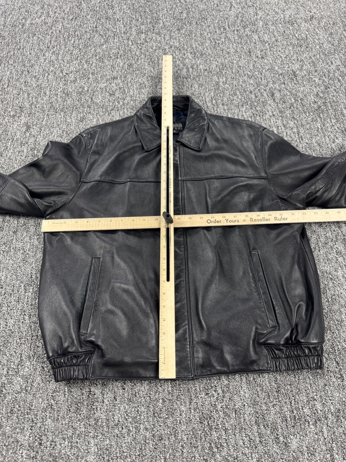 Wilsons Leather Jacket Men Medium Pelle Studio Soft Black Full Zip Biker Bomber