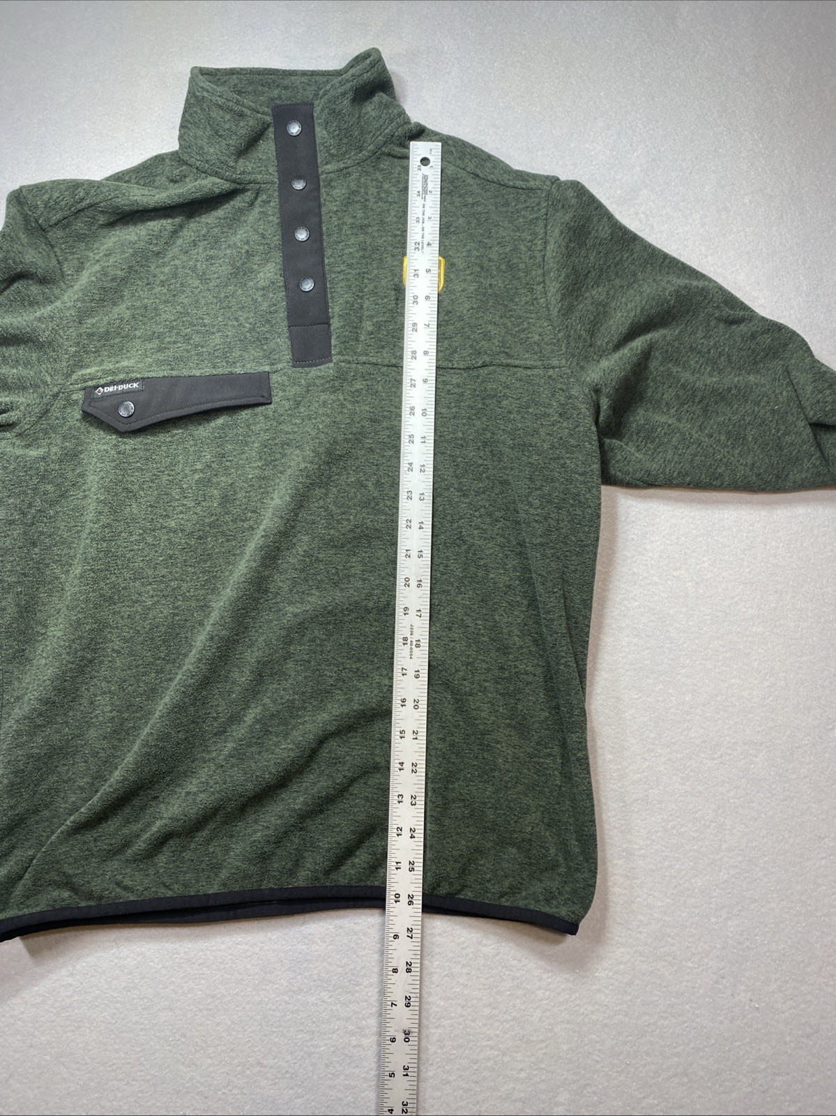 Dri Duck Pullover Mens M Green UPS Long Sleeve Four Button Fleece Sweatshirt U