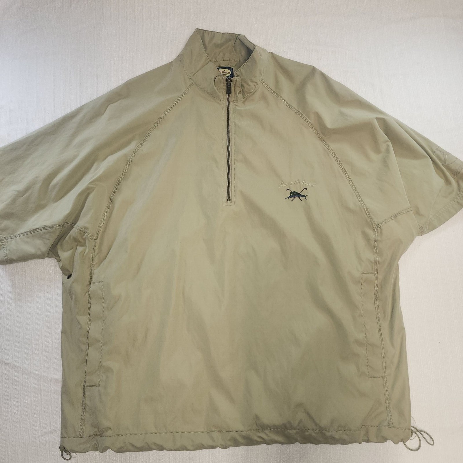 Tommy Bahama Mercedes-Benz Golf Windbreaker Jacket Short Sleeve Tan XL