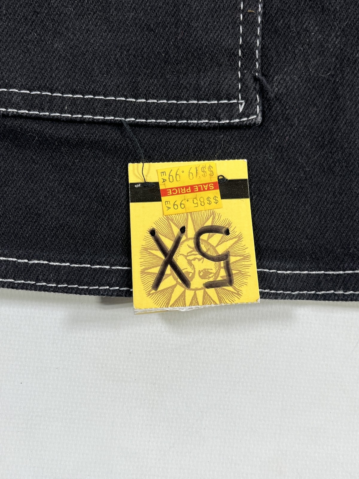 Mens Black Denim Biker Vest Jacket 5X NEW