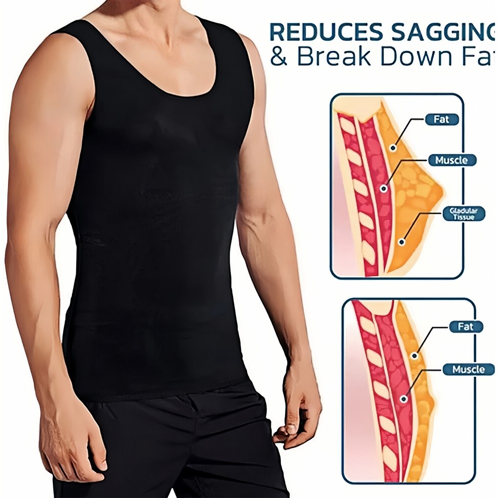 Men Sauna Suit Waist Trainer Vest Sweat Body Shaper Fat Burn Tank Top Shirt Gym