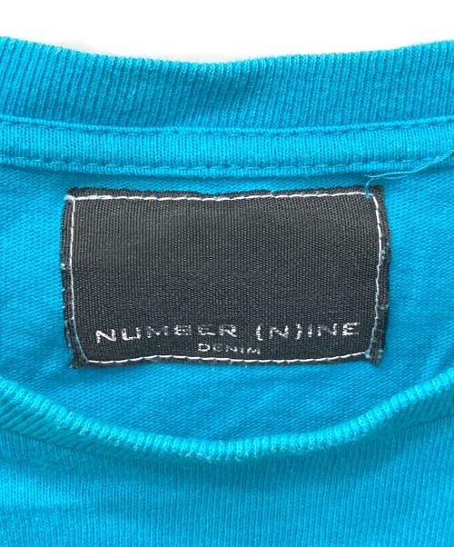 Number (N)ine Logo Print T-Shirt Men L Sky Blue Cotton