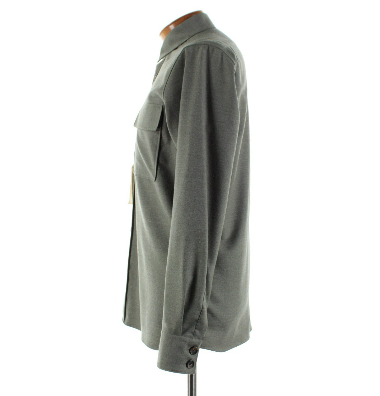 Tintoria Mattei NWT Wool Blend Overshirt Size 40 / 15.75 In Solid Green