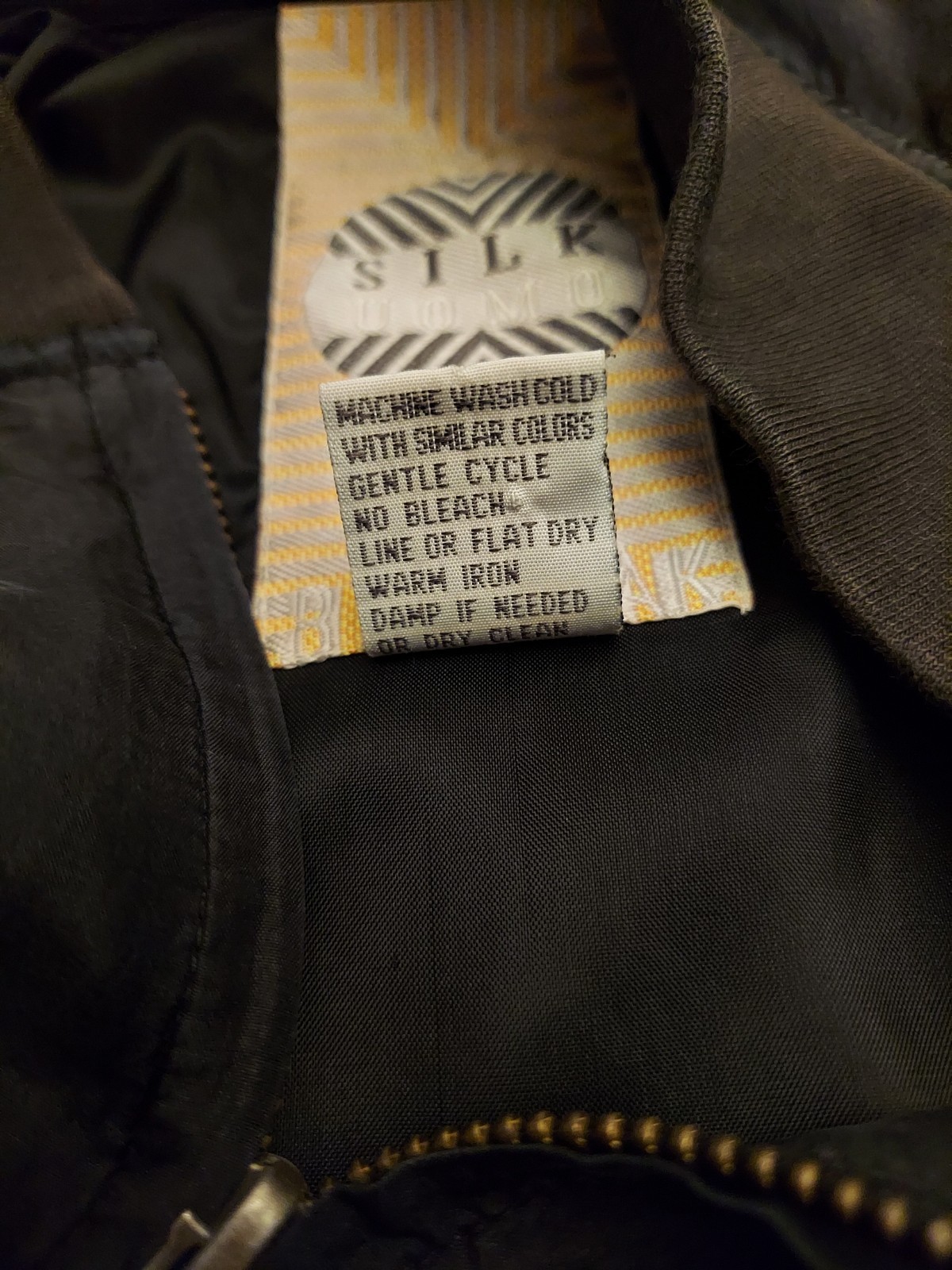 Vintage Silk Uomo Jacket Men Size Large Silk Lightweight Classic Full Zip
