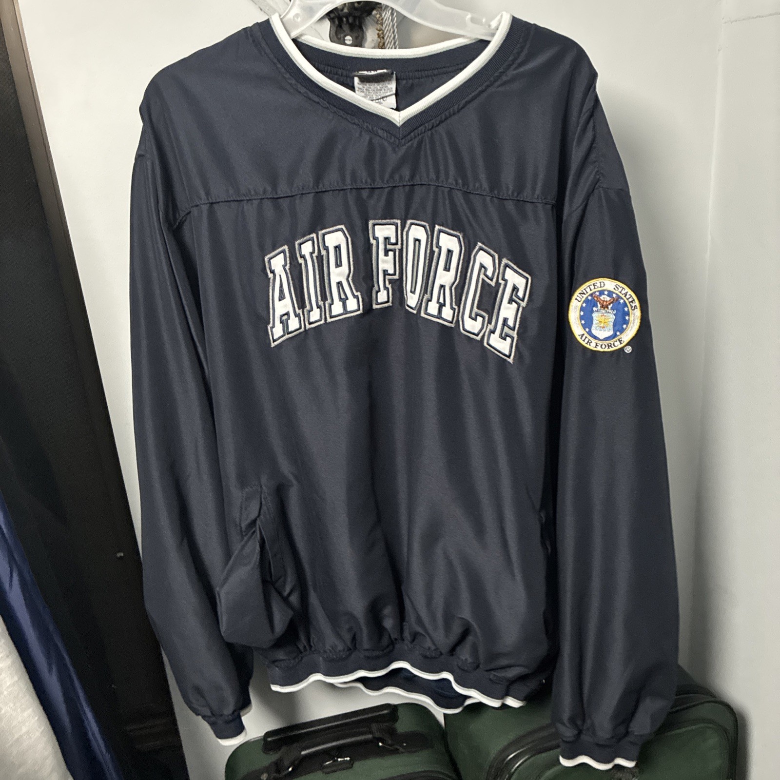 United States Air Force Pullover Jacket Rapid Dominance Patch 2XL XXL Navy Blue