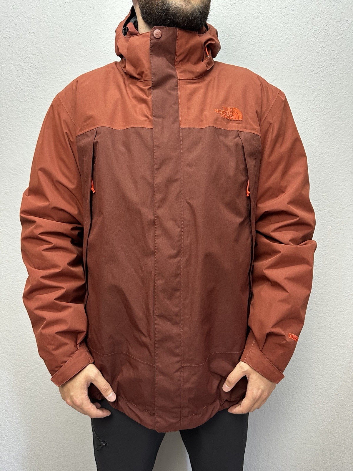 The North Face Men’s 2 Piece Gore-Tex Jacket 3 In 1 Terracotta Size XL