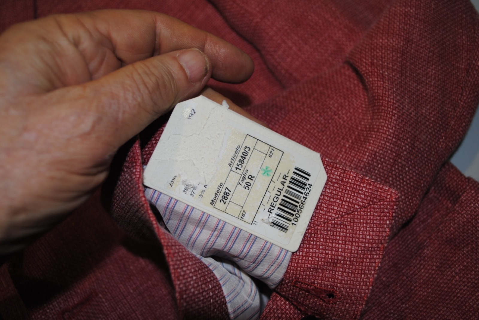 L.B.M. LUIGI BIANCHI MANTOVA JACKET SIZE 50 553.00 COTTON + LINEN + PL
