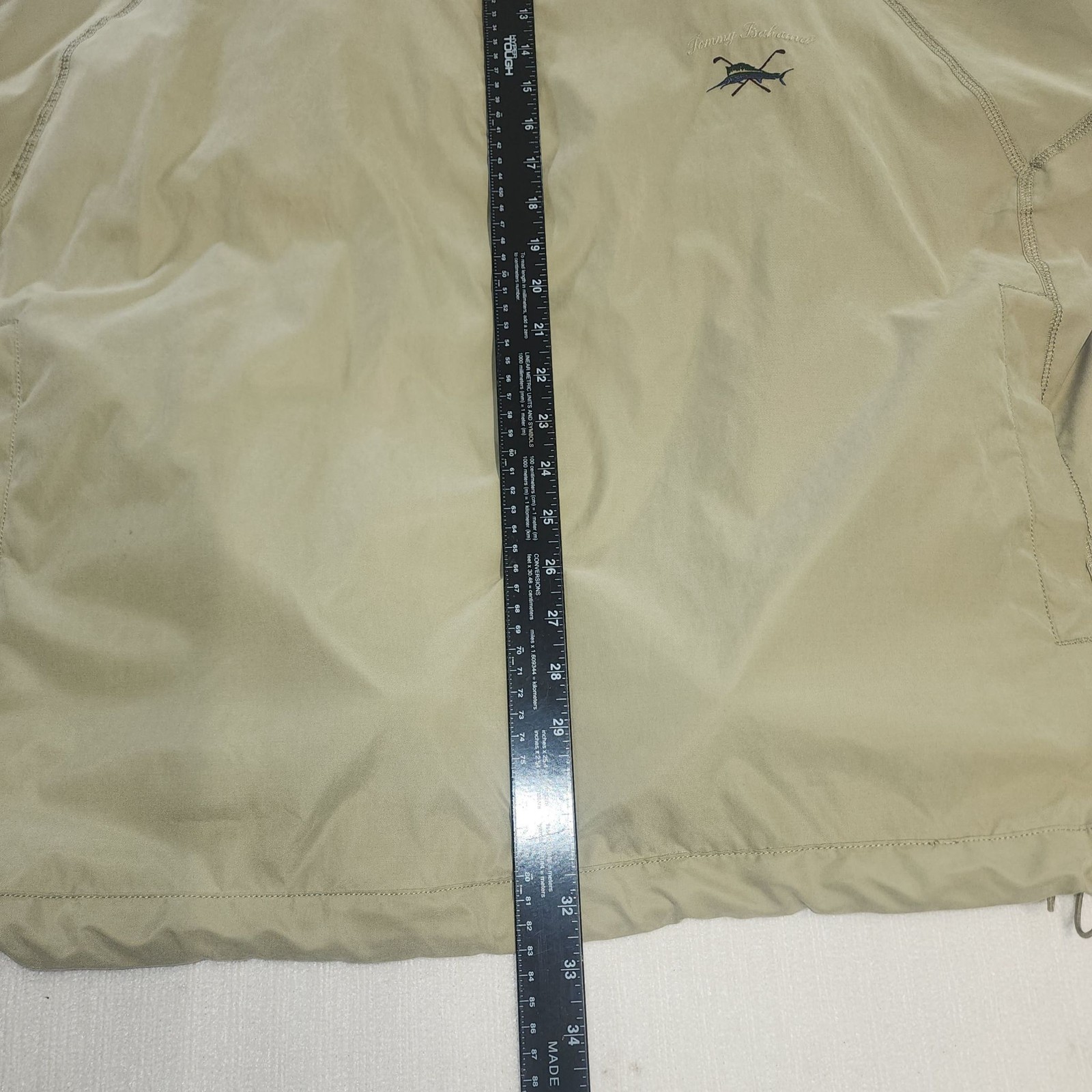 Tommy Bahama Mercedes-Benz Golf Windbreaker Jacket Short Sleeve Tan XL