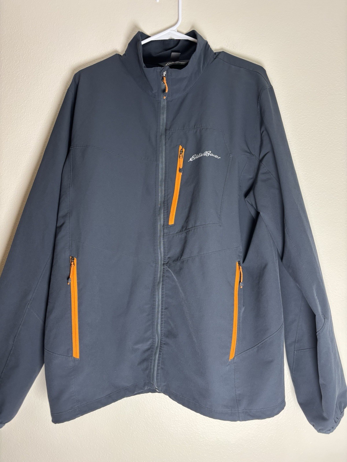 Eddie Bauer Jacket Mens XL Blue & Orange First Ascent Windbreaker Softshell