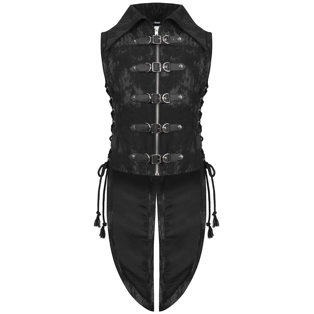 Men’s Fashion Apocalyptic Punk Tailed Waistcoat Vest/Black Vest/Wedding Vest