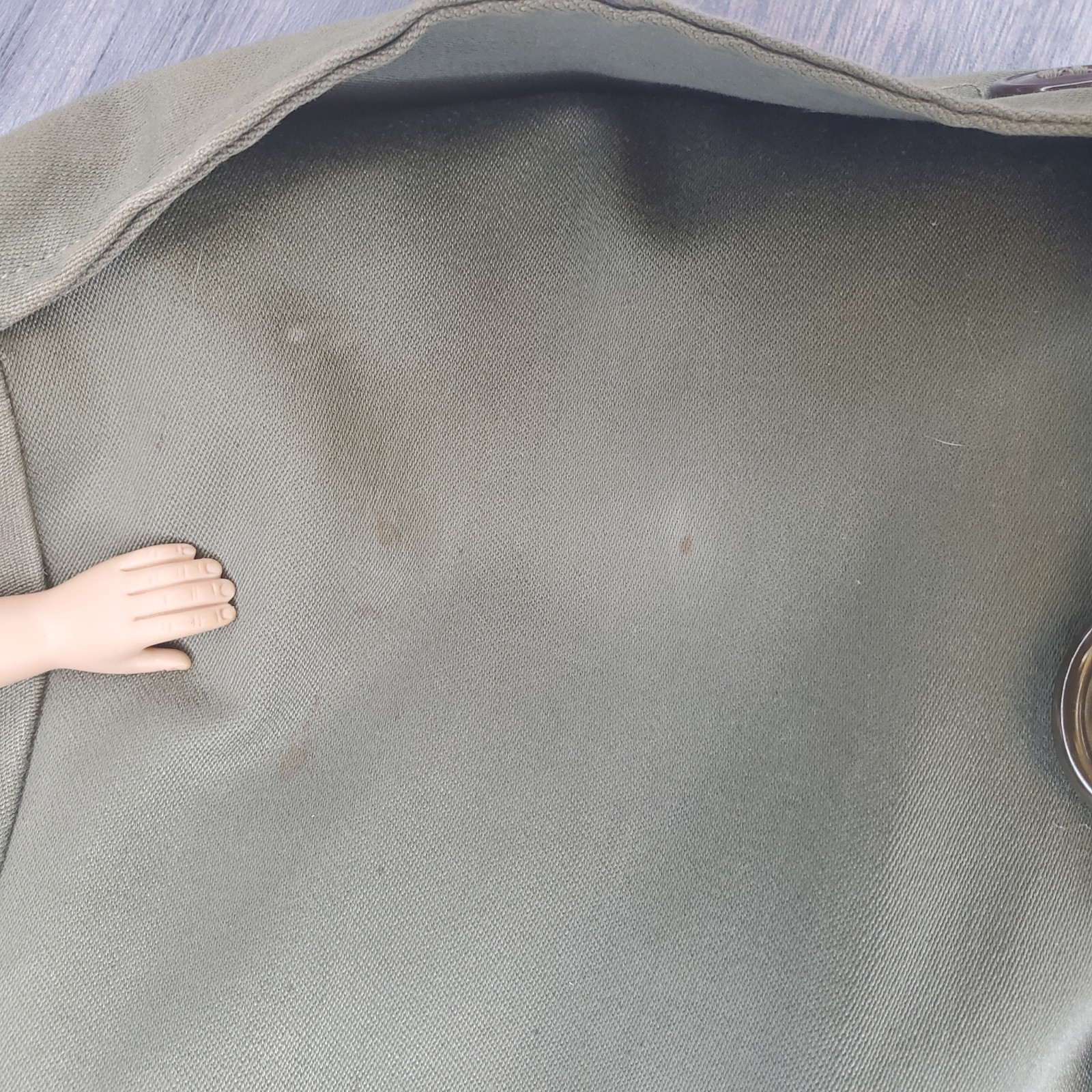 VintageMens Olive All Season Trench Coat Wool With Liner USA Military Gov Coat L