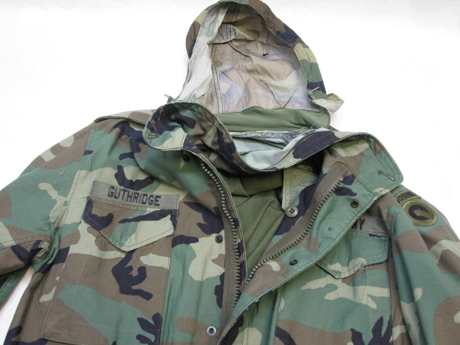 US MILITARY MEN’S WINTER CAMOUFLAGE WOODLAND FIELD JACKET M-65 COAT ARMY CAMO