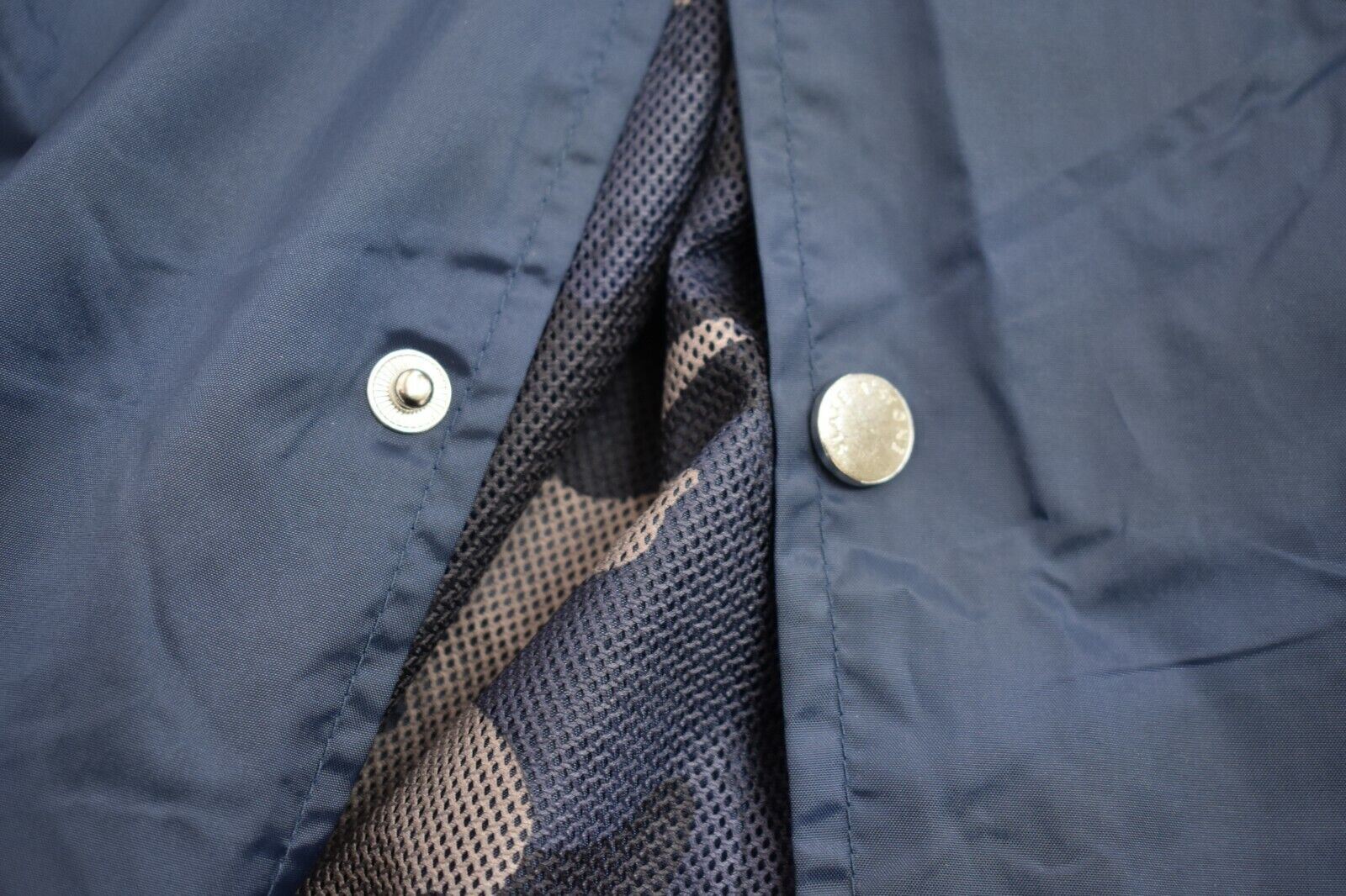 Slate & Stone Mens Coach Jacket Luca Navy Snap Button Front Spread Collar M