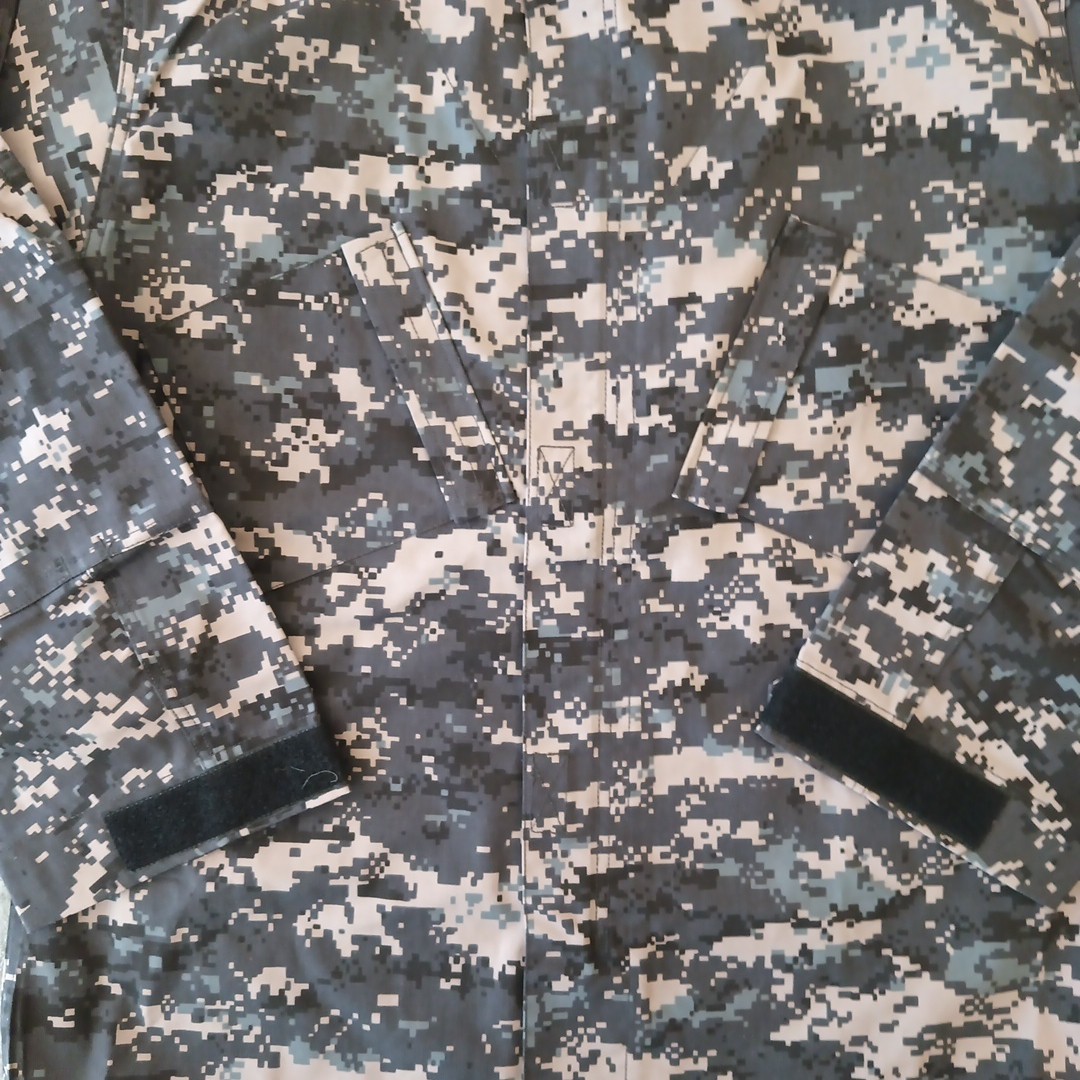 Propper Jacket Mens Large Gray Camouflage Rip Stop BDU Full Zip Pockets New
