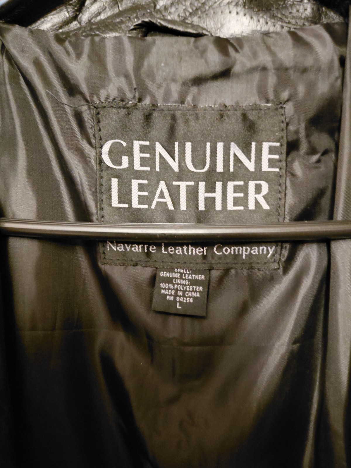 Giovanni Navarre Italian stone Genuine Lambskin Leather black jacket L