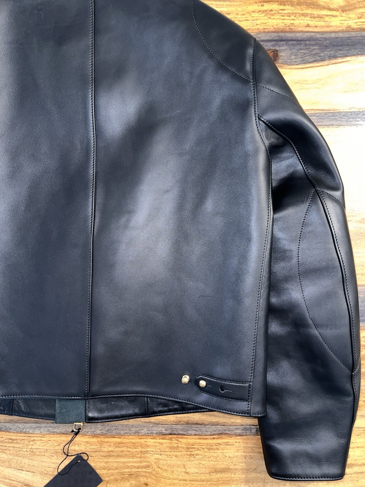 Rare Dunhill Black Calfskin Leather Duke Biker Jacket Italy