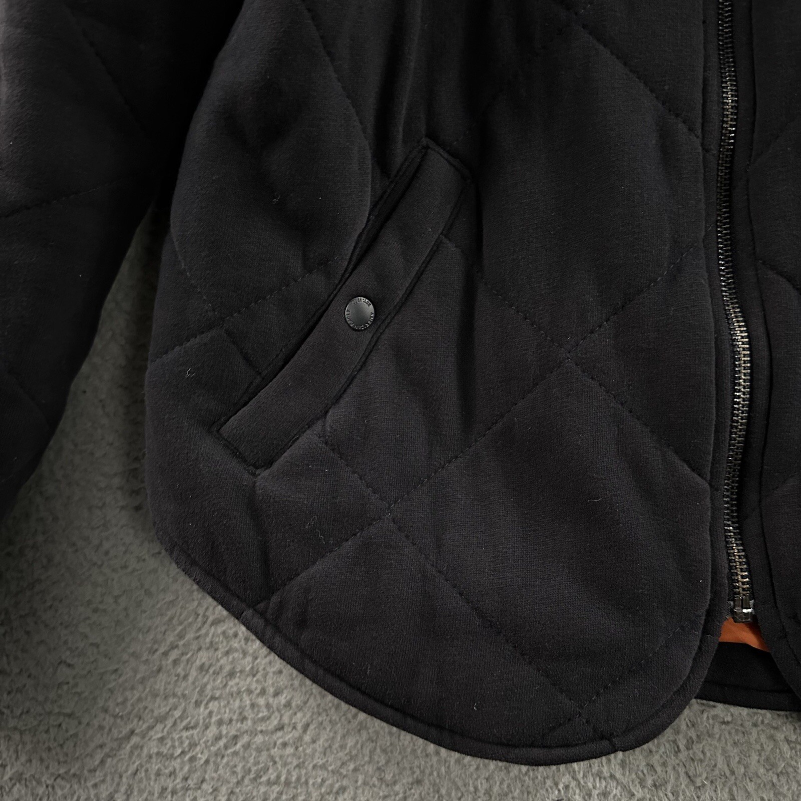 American Eagle Mens Bomber Jacket Black XS Quilted Full Zip Cotton Polyester