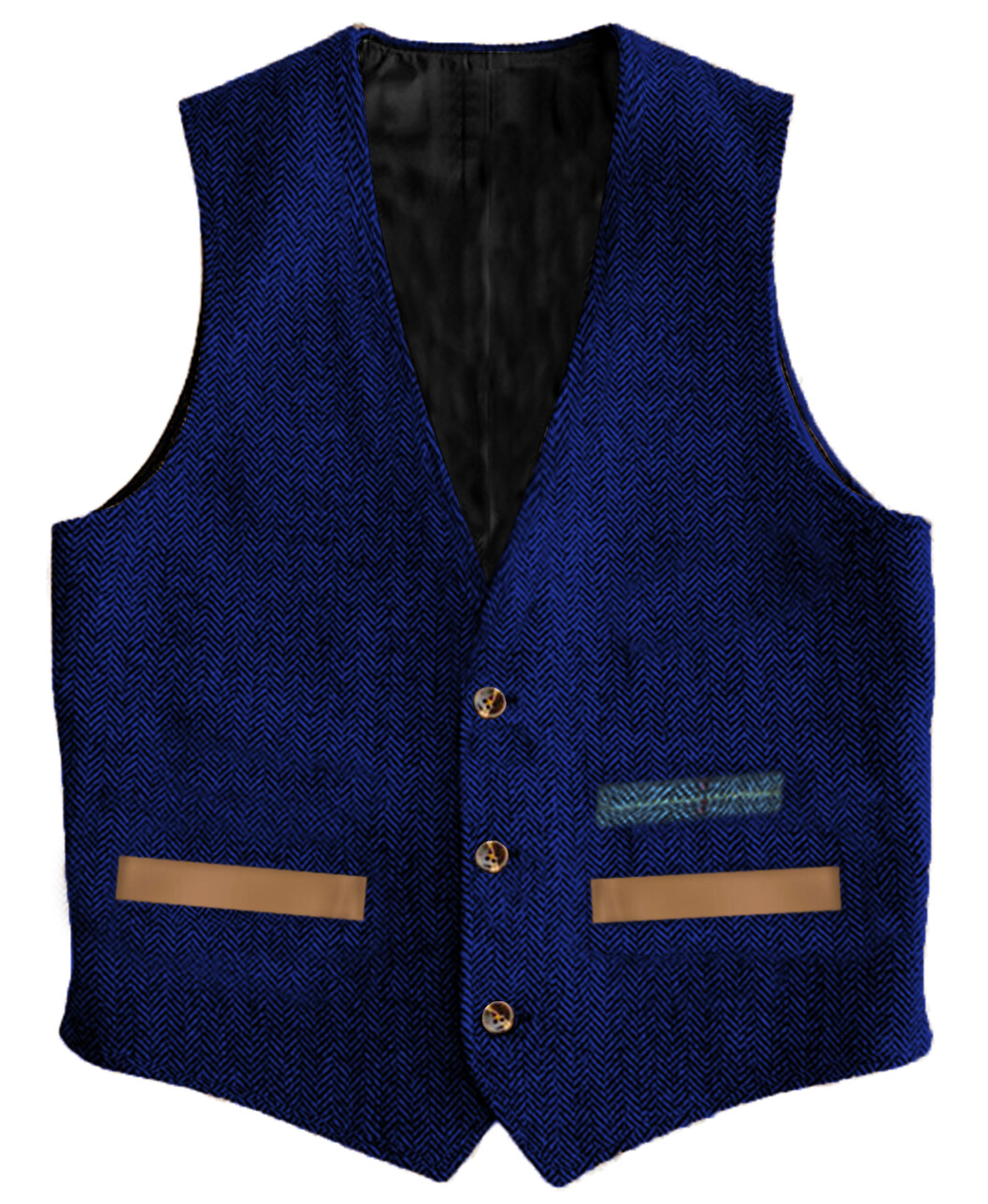 Herringbone Men Suit Traditional Vest Tweed Waistcoat Wool Vintage Retro Wedding