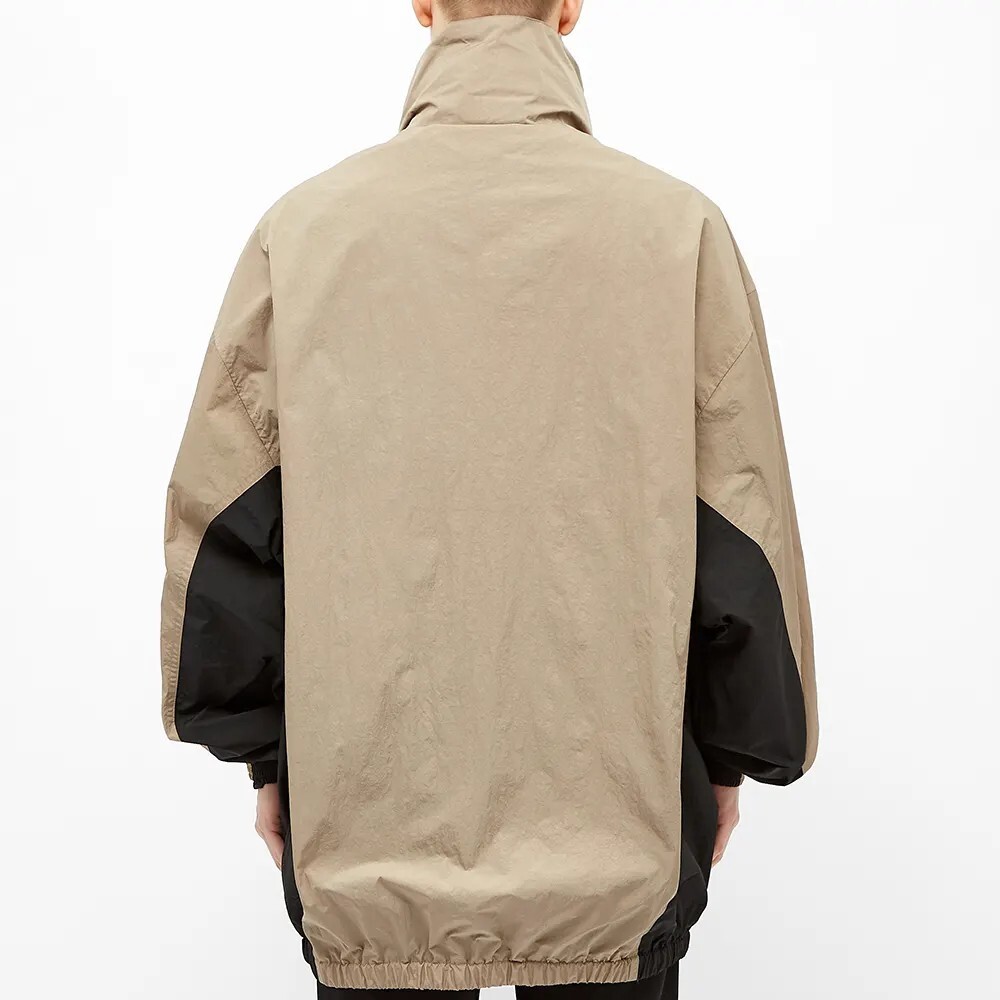 NO CUSTOMS TAX BALENCIAGA Enveloppe beige black oversized crinkled track jacket