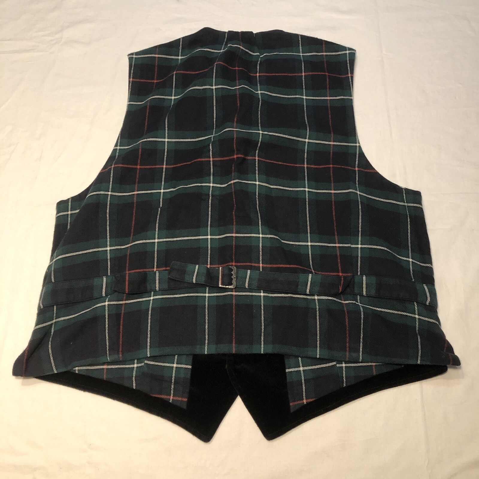 Mens POLO RALPH LAUREN Waistcoat Vest Suit Black Velvet XL Distressed