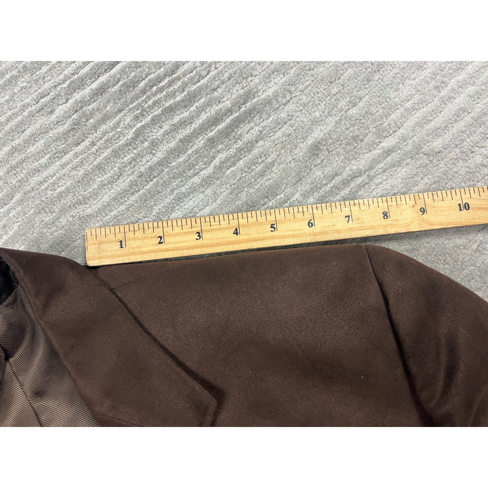 Chaps Blazer Mens 46L Brown Faux Suede Sport Coat Two Button Professional Jacket