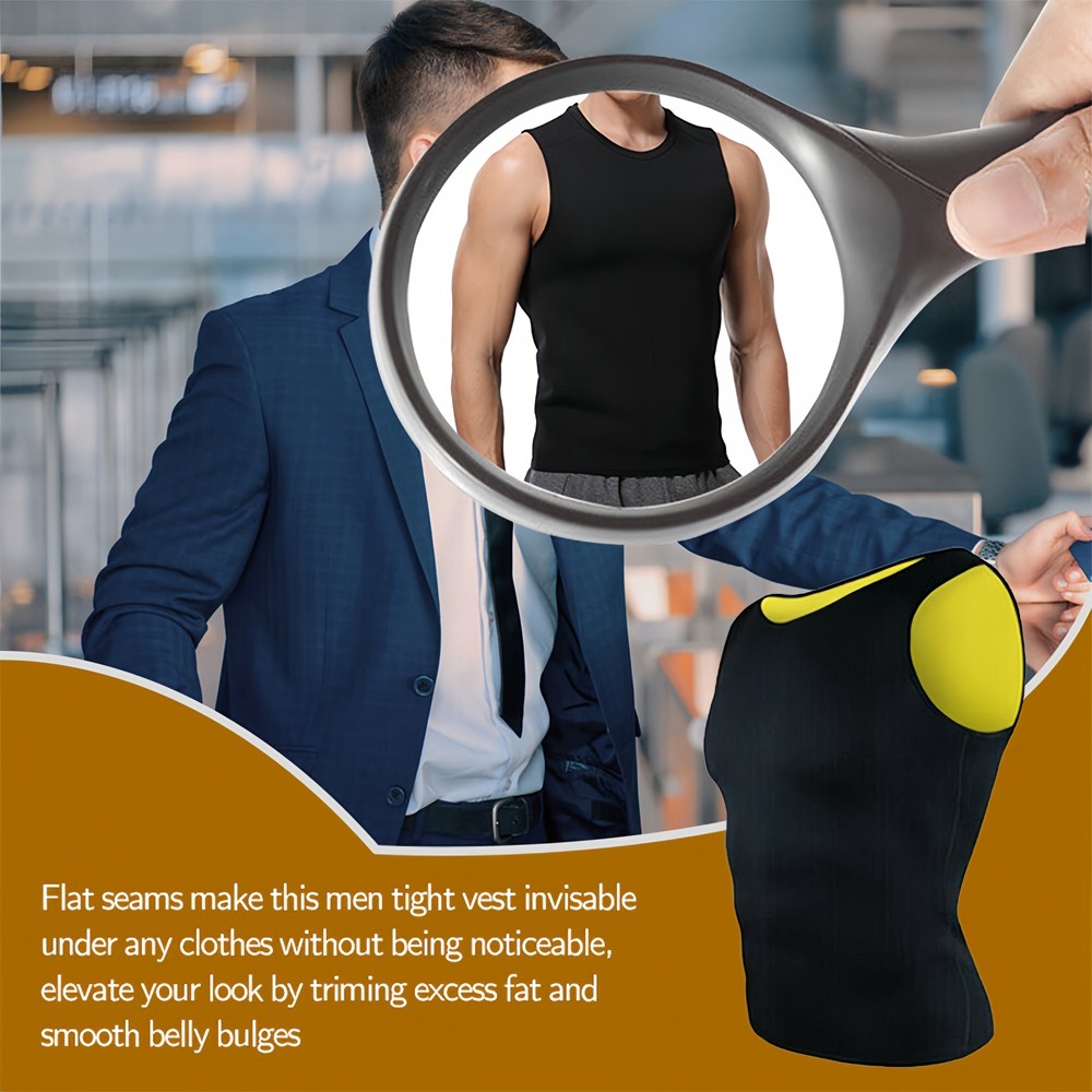 Men Sauna Suit Waist Trainer Vest Sweat Body Shaper Fat Burn Tank Top Shirt Gym