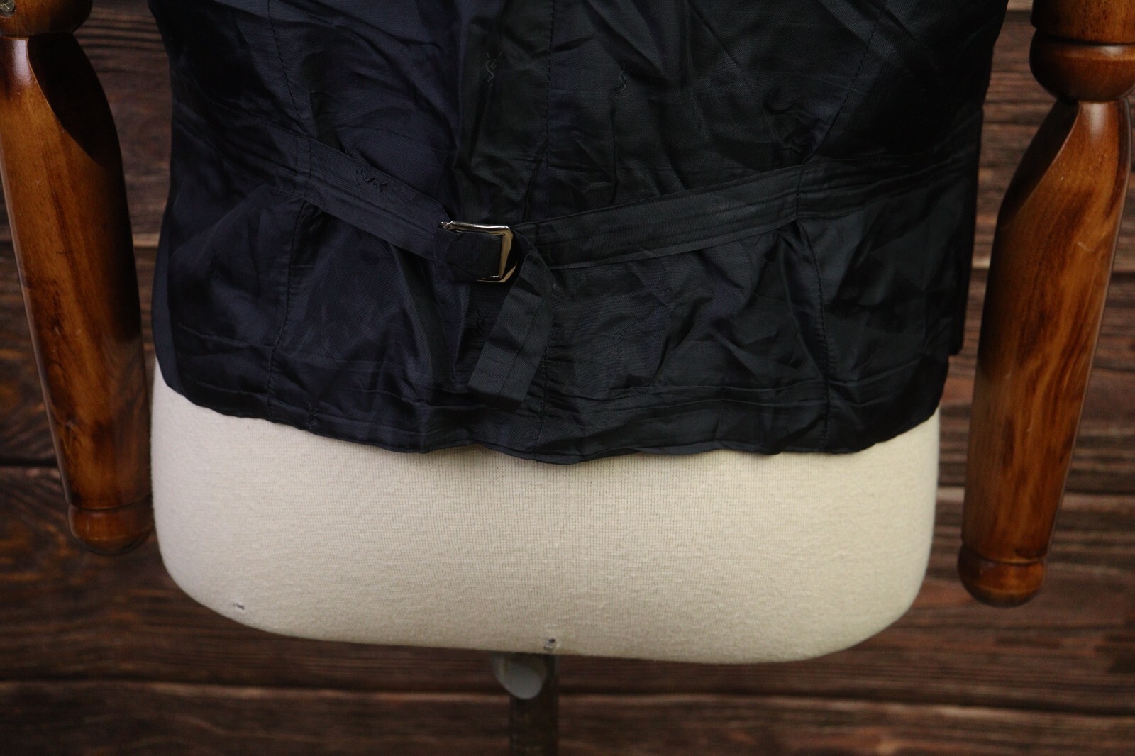 YES SAINT LAURENT Black Pure Wool Sleeveless Button Waistcoat Gilet Vest