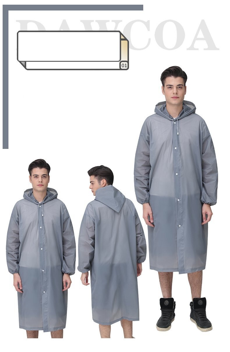 Unisex Adult Waterproof Raincoat Rain Coat Hooded Jacket Poncho Rainwear Camping