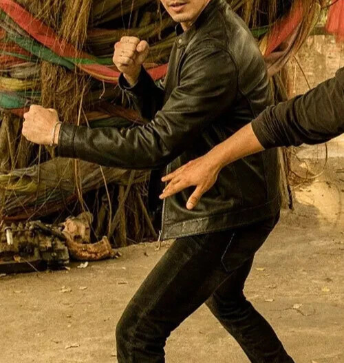 LEWIS TAN FISTFUL OF VENGENCE BIKER BLACK LAMBSKIN LEATHER JACKET NEW CAFE RACER