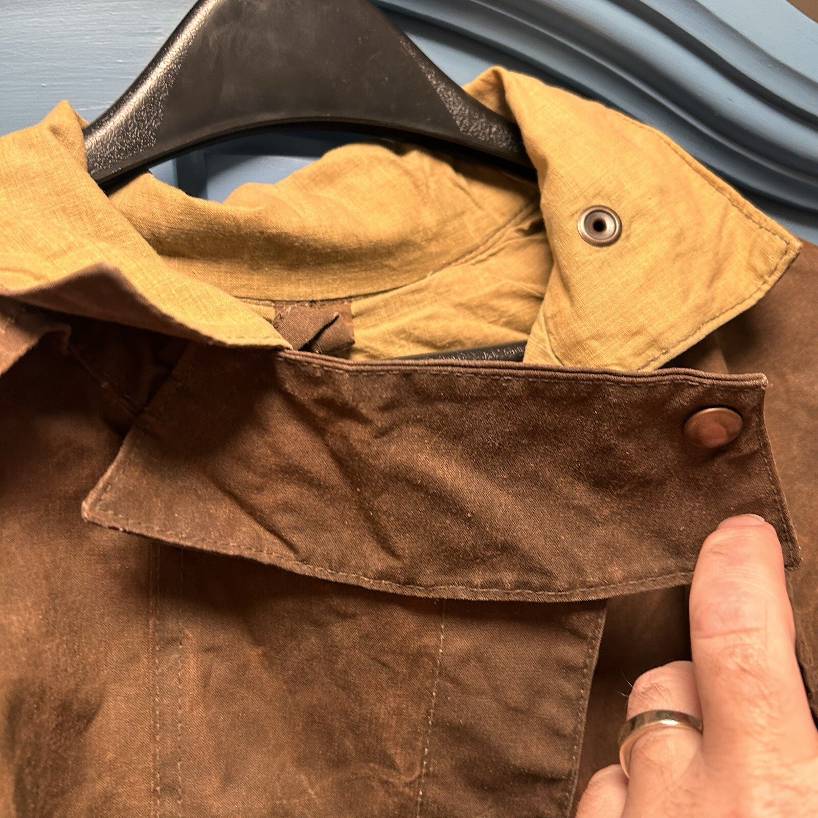 Claybourn Australia Brisbane Old Oilskin Riding Coat Cotton Lining Size 5 105CM