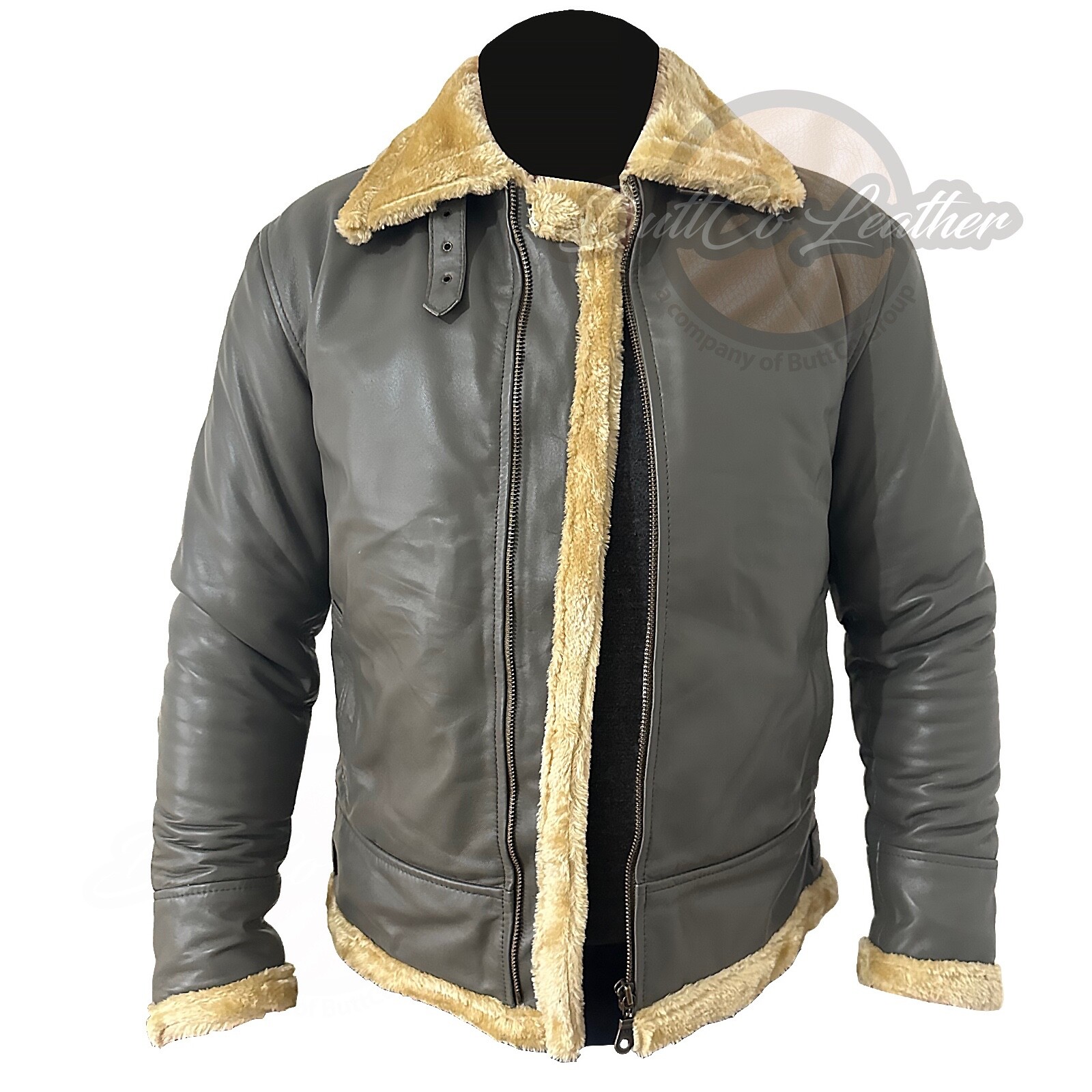 MENS RAF B3 REAL LEATHER JACKET BOMBER FLYING AVIATOR SHEARLING JACKET UK SELLER