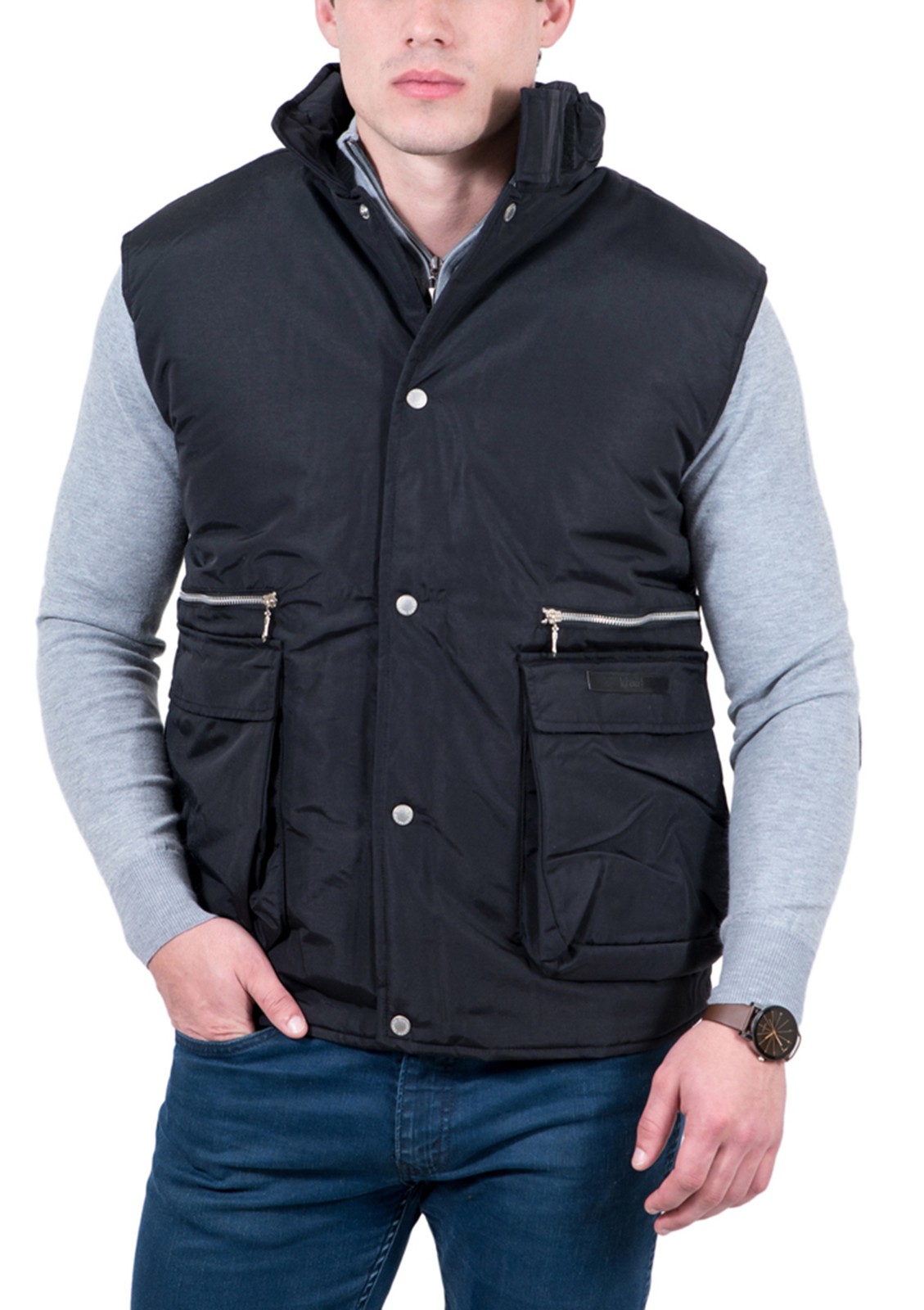 GianFranco Ferre X-large Nero Black Sleeveless Jacket