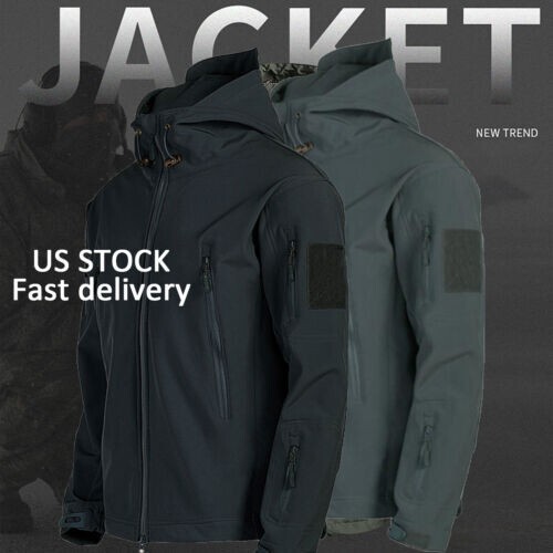 Military Mens Coat Jacket Waterproof Tactical Soft Shell Jacket Work Windbreaker
