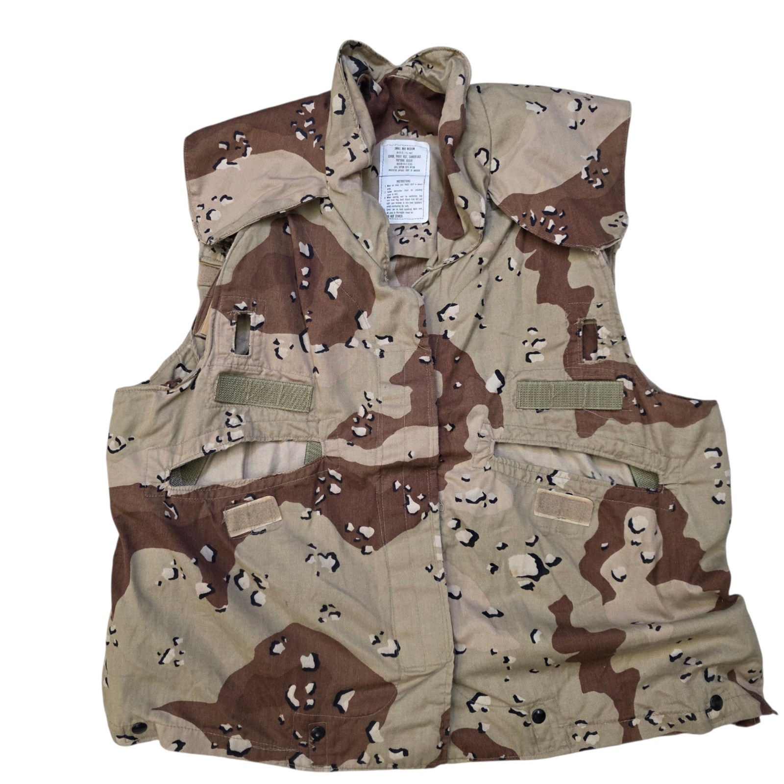 US Military Desert Camouflage Chocolate Chip Cover PASGT Vest Sz Small Medium