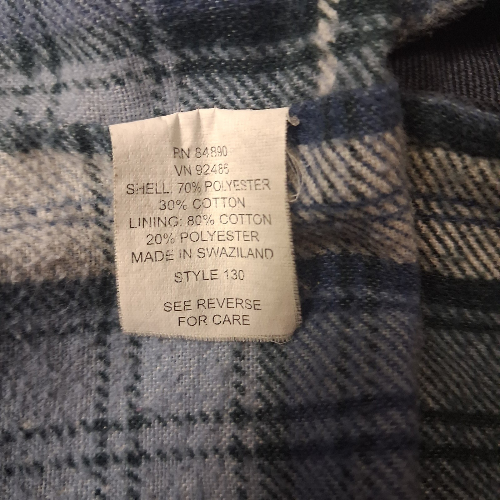 Vtg Men’s Haband Flannel Lined Shirt Jacket Shacket~Pockets Snaps ~ SZ LG Blue