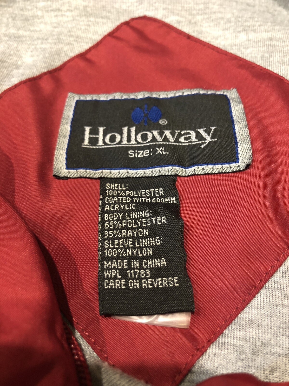 Holloway Lightweight Pullover Jacket Sz XL 1/4 Zip Maroon Drawstring Waist Cross