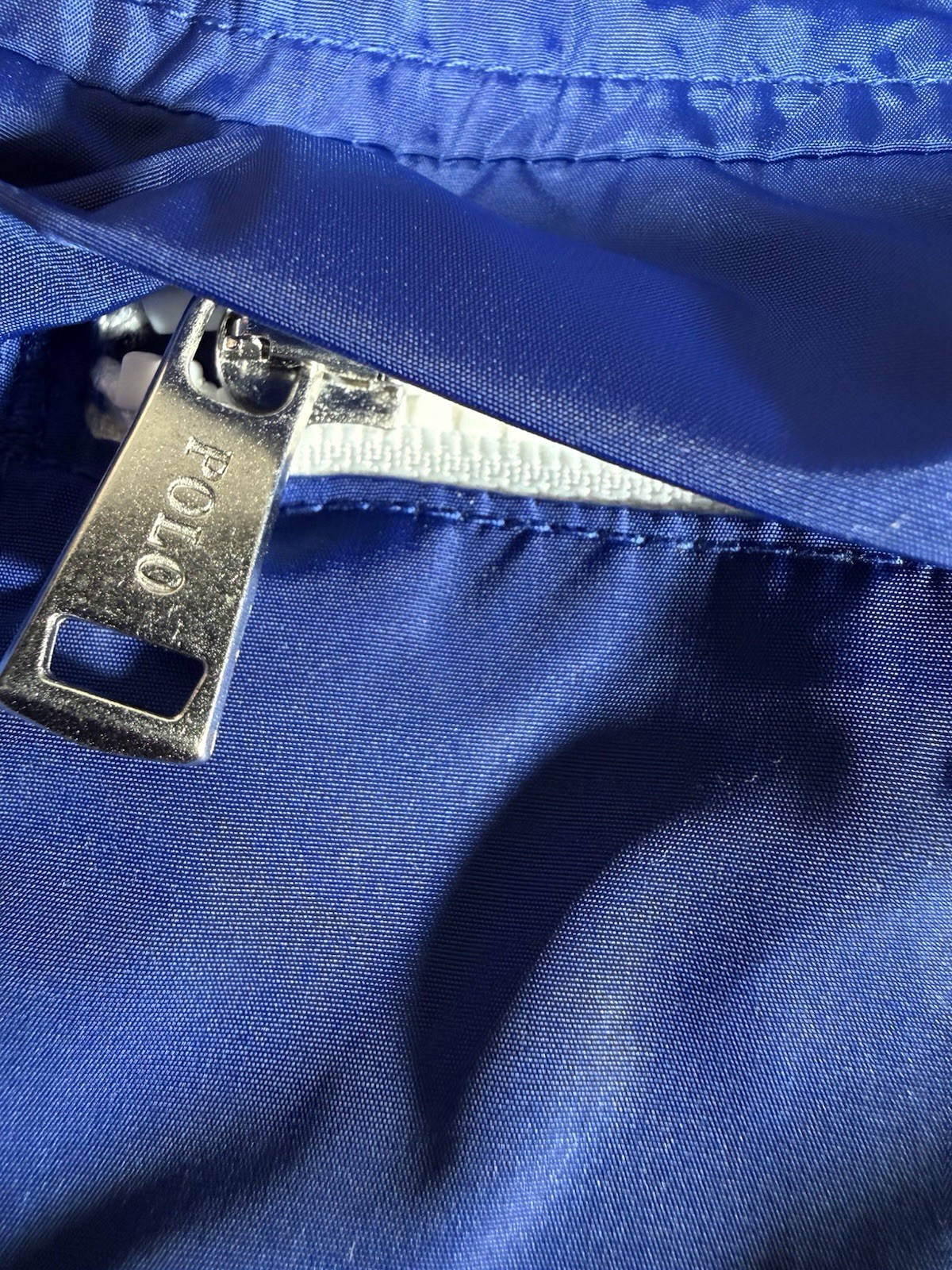 Polo Ralph Lauren Mens Drawstring Hood Packable Anorak Jacket Navy Blue Sz M