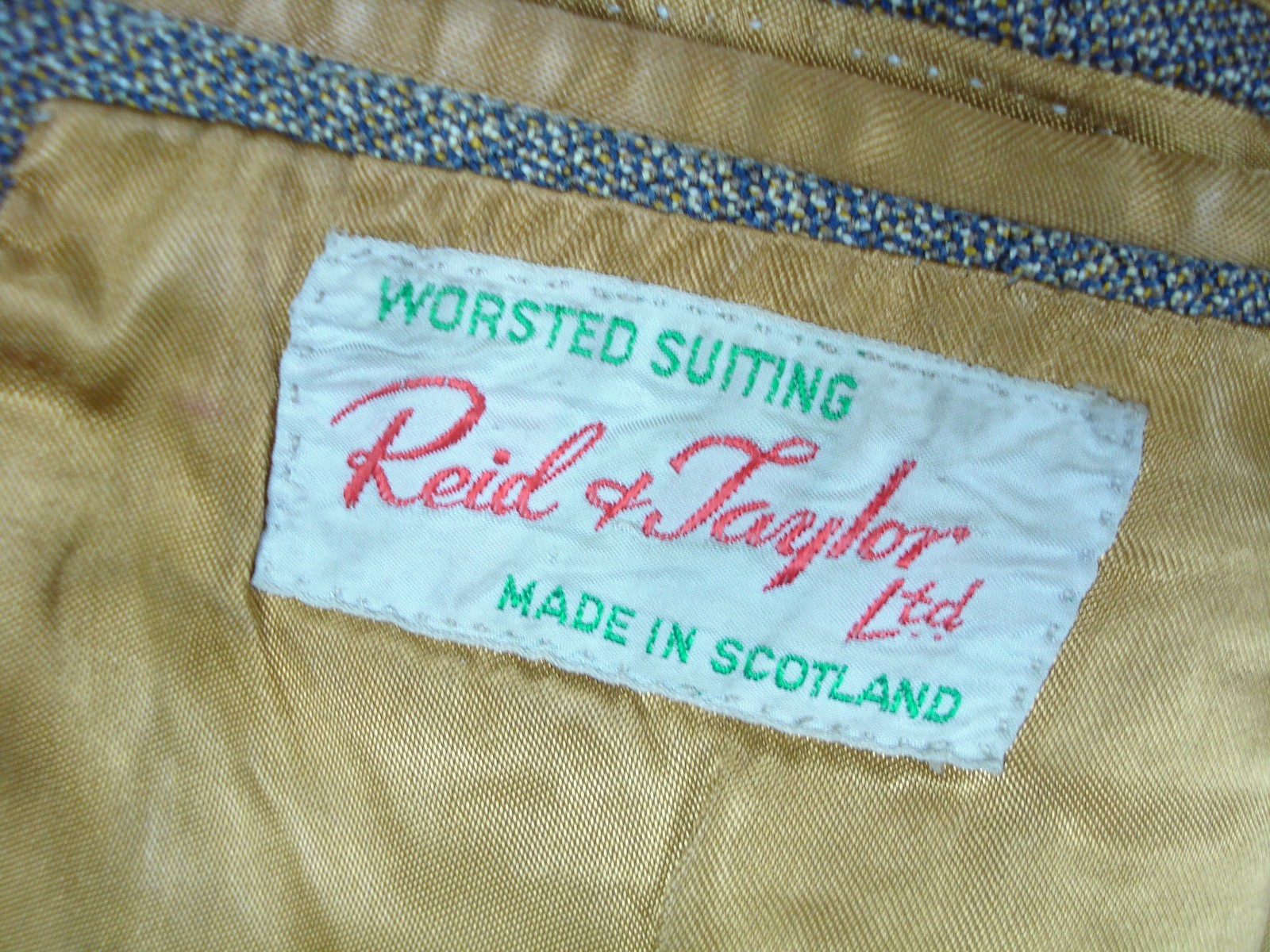 Vintage Reid & Taylor Jacket Men UK 44 Made in Scotland Tweed Worsted Blazer VGC