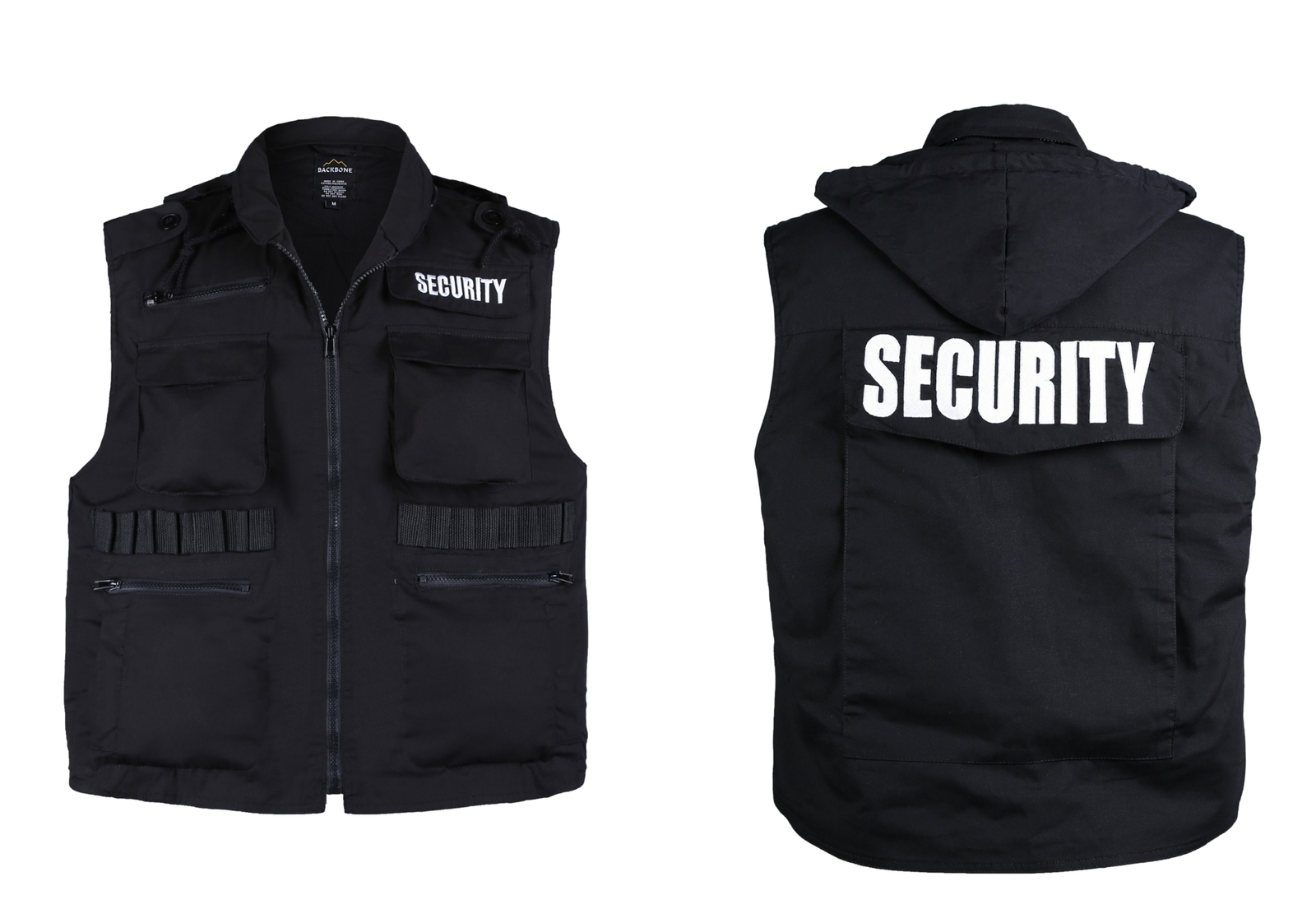 MENS Womens Unisex SECURITY Vest Uniform -Black -Size S, M,L,XL,2XL