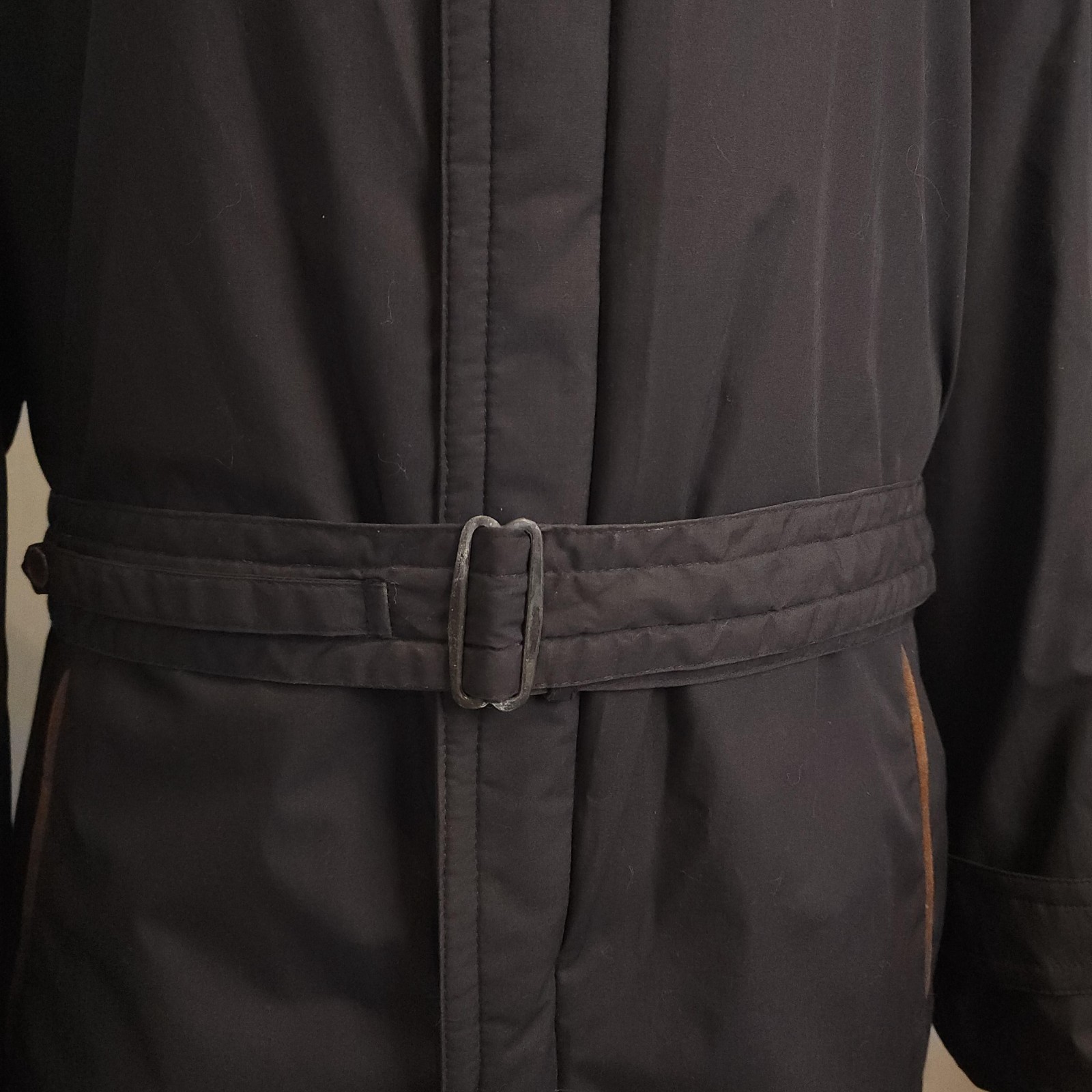 Boulevard Club XL Belted Padded Winter Overcat Full Length Charcoal Gray VTG