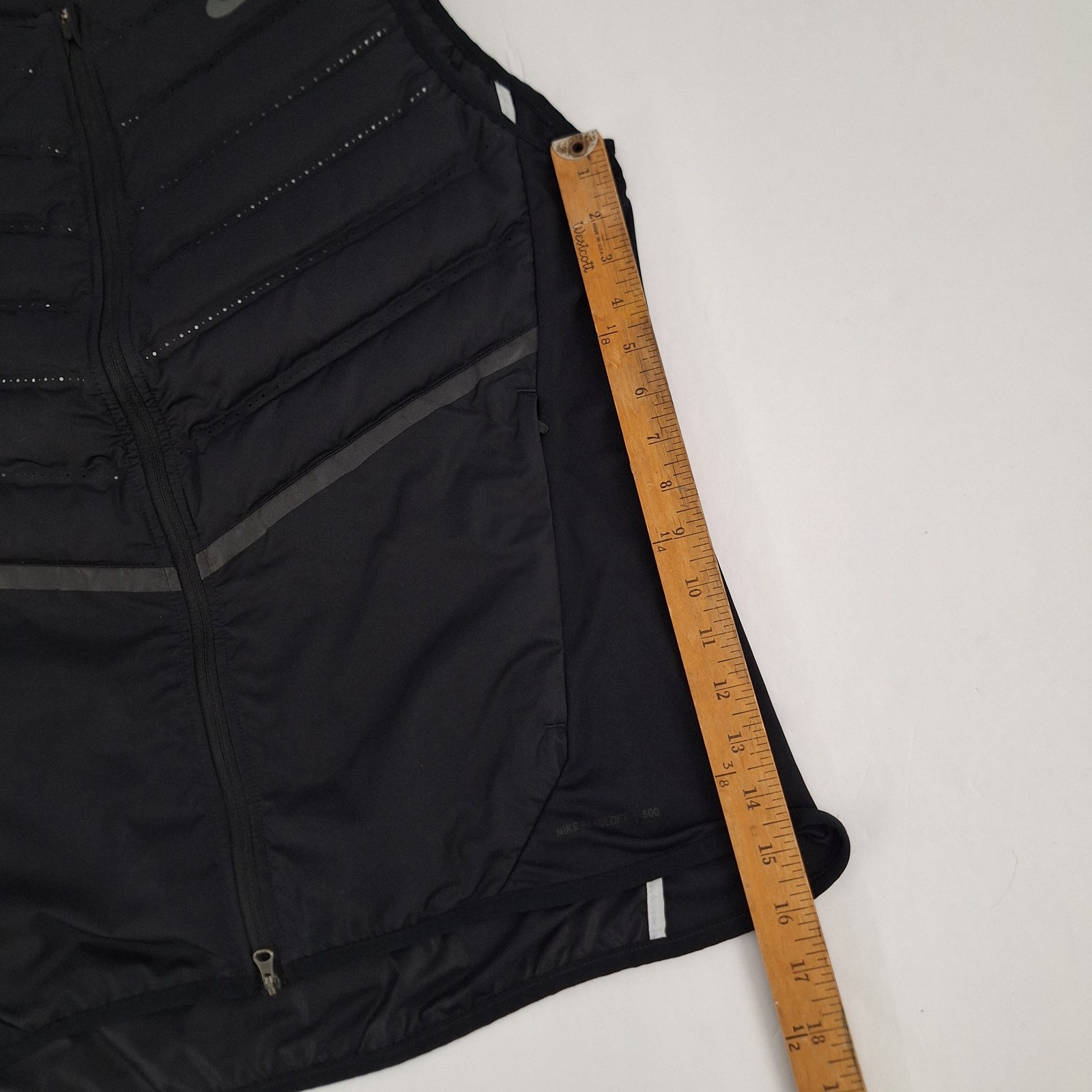 Nike Aeroloft 800 Running Vest Mens XL Black Goose Down Fill Full Zip 800497-010