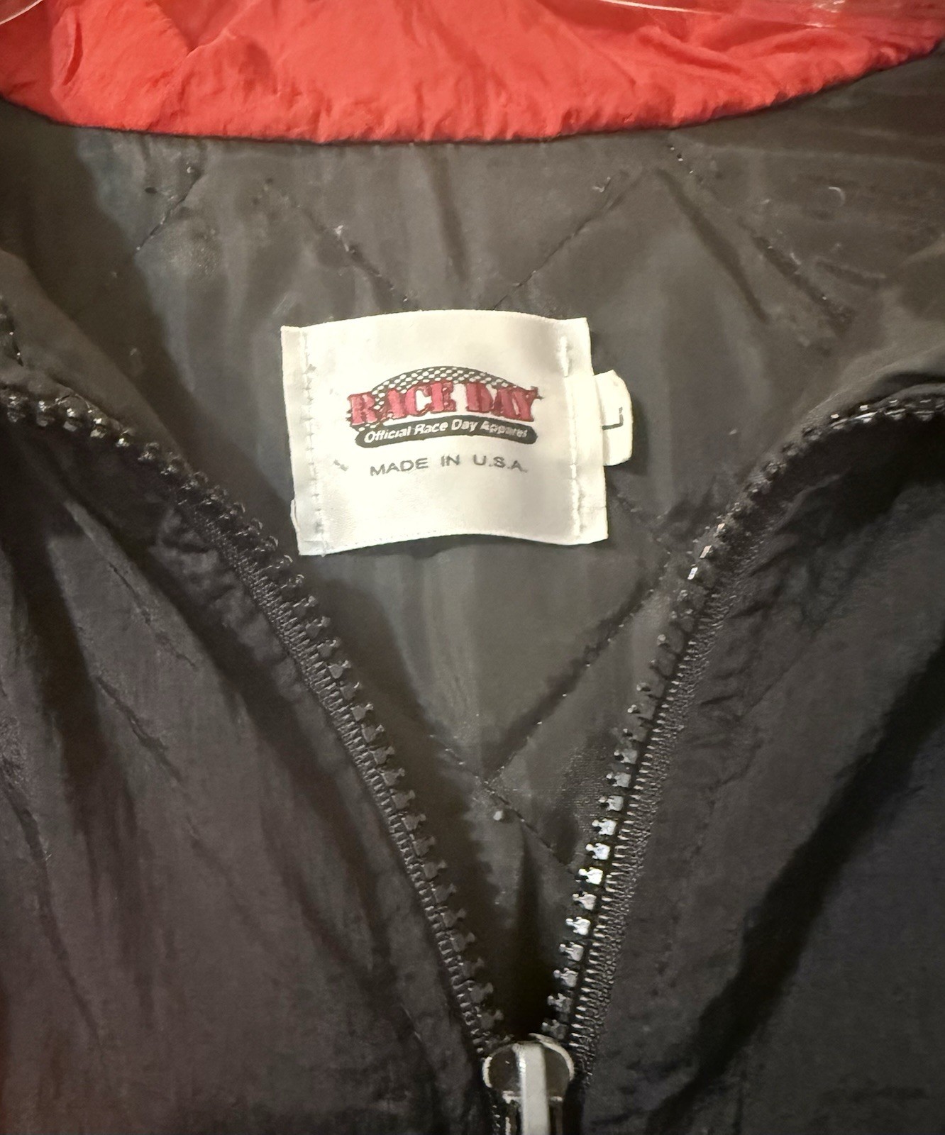Vintage Chevrolet Racing Men’s Jacket Size L. Red, Black And white Race Day 190’