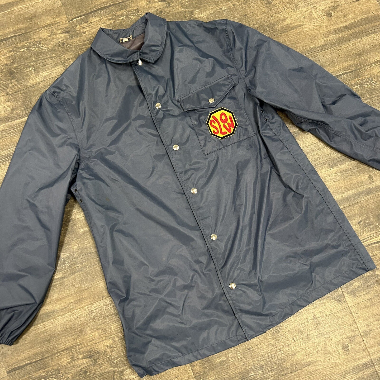 Vintage Blauer Nylolite Rain Jacket/Coat Men Size Medium Blue SLOW
