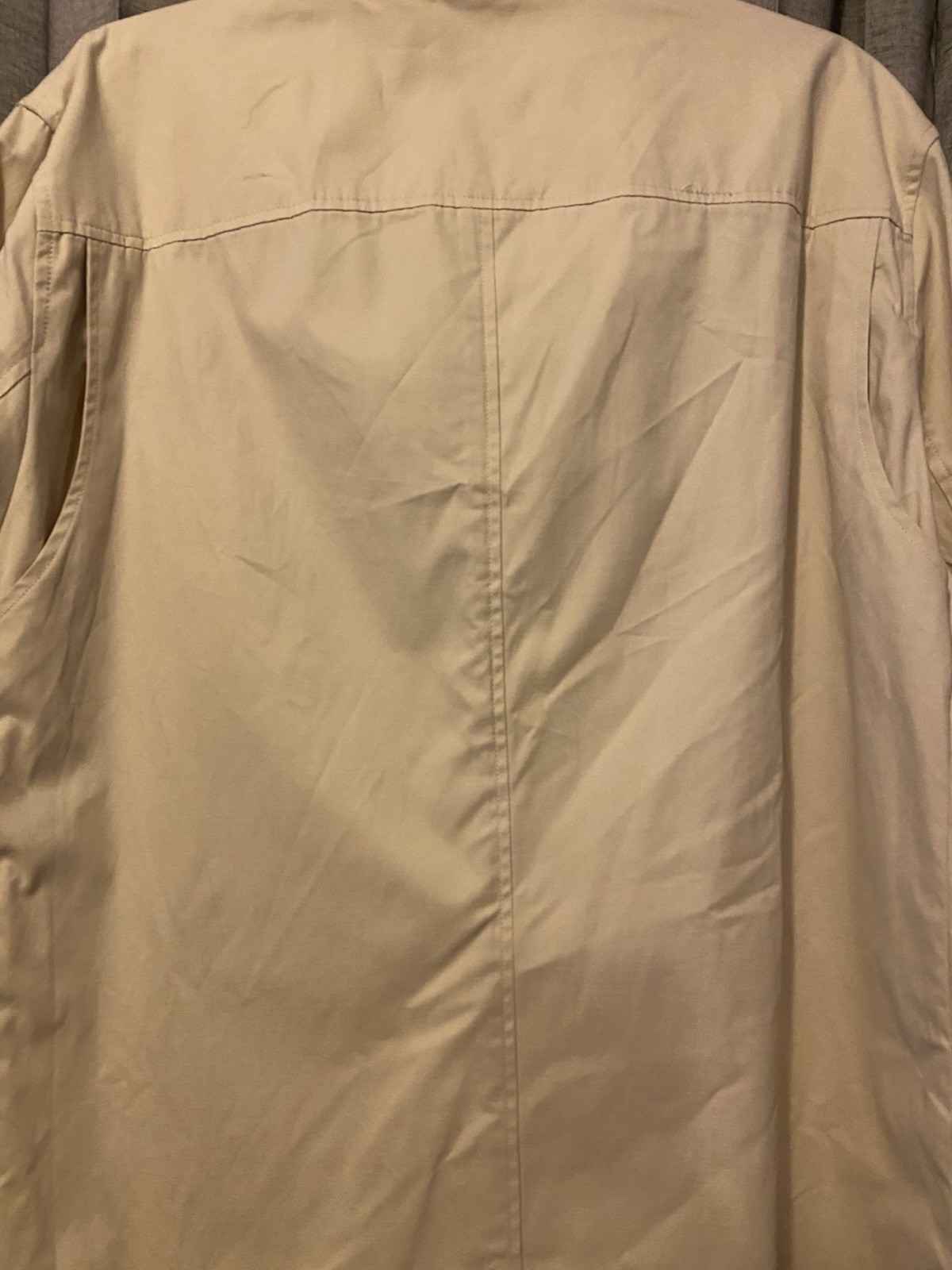 Men’s Khaki Trench Coat Button And Zipper Closure Size Large Hawker Rye