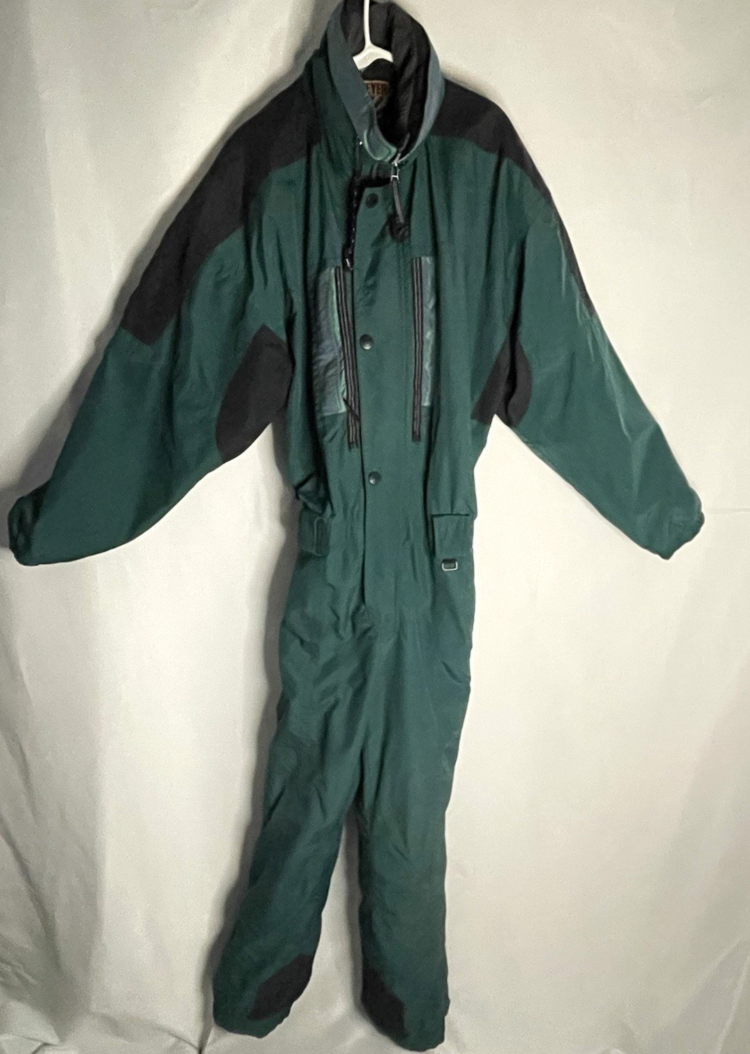 Vintage Obermeyer Nomad 1 One Piece Ski Snowsuit Mens Green Black size Large