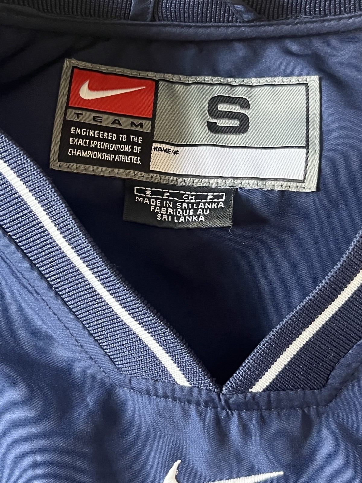 Vintage Nike Team Windbreaker Men S Navy Blue Pullover V Neck