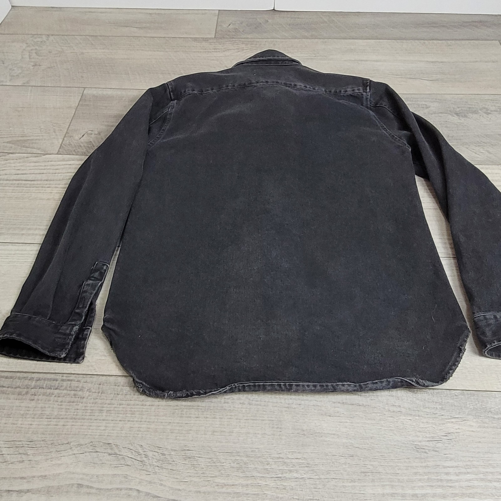 🧥IRO ROEL Shacket Men’s L Denim Shirt Jacket Overshirt Black Grunge Streetwear
