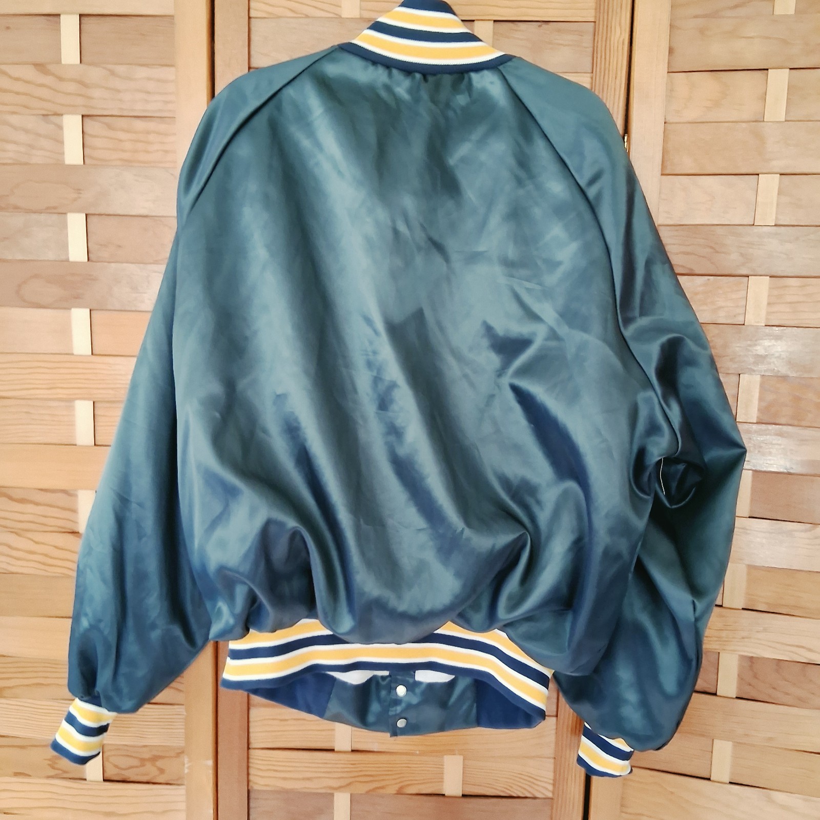 Vintage Westark Jacket Mens XL Satin Parts Master Green embroidery USA