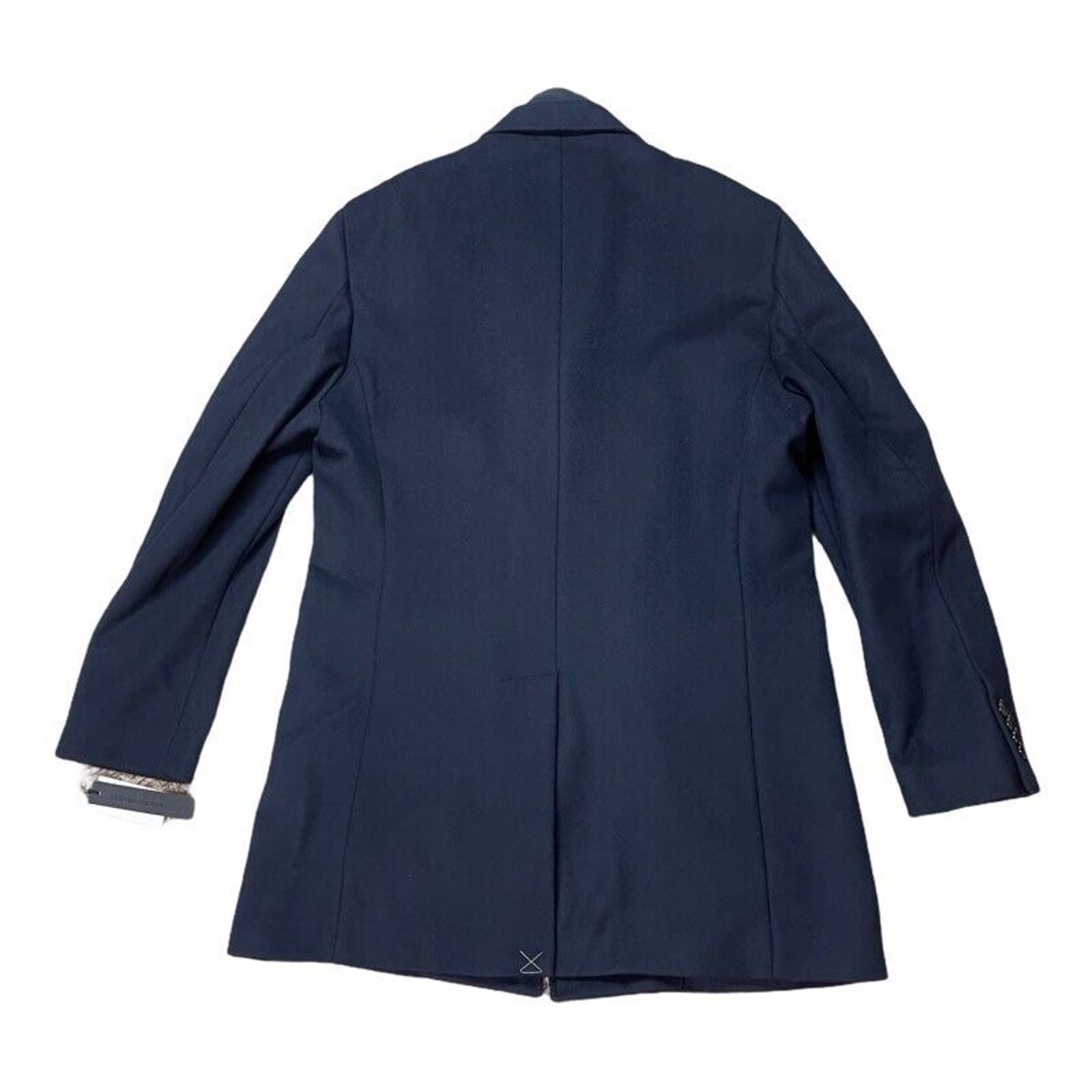 Dylan Gray Mens Overcoat Blue Button Lined Notch Lapel Bib Trim Pockets XL New